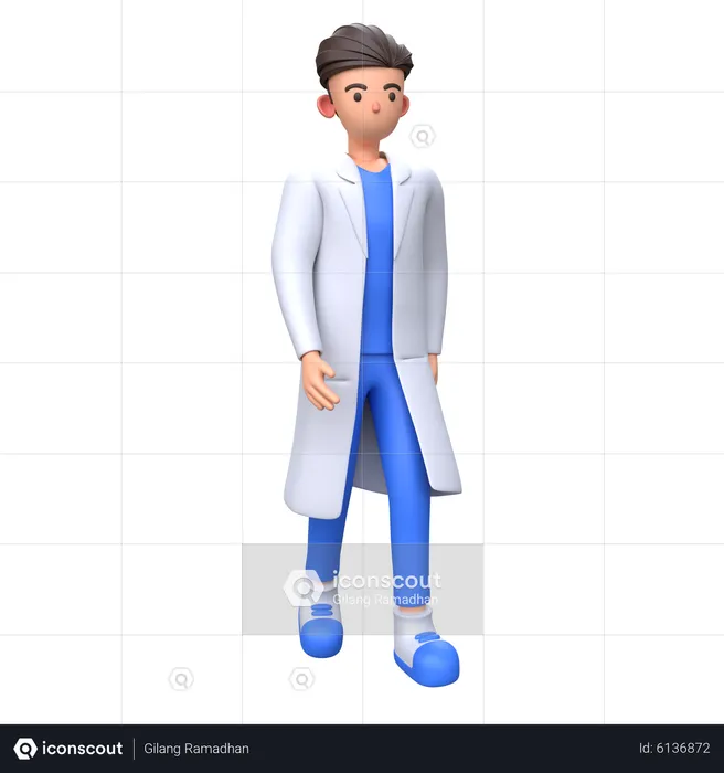 Médico andando  3D Illustration