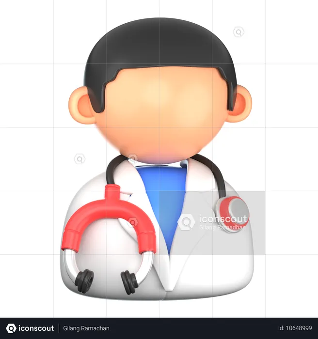 Doctor con estetoscopio  3D Icon