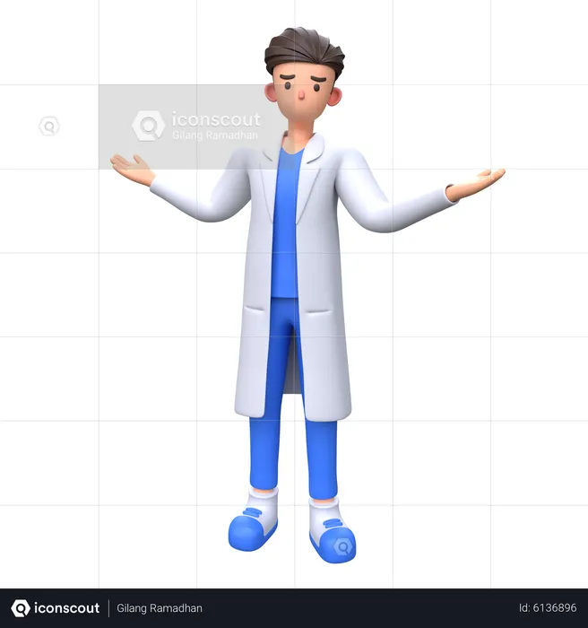 Médico confuso  3D Illustration