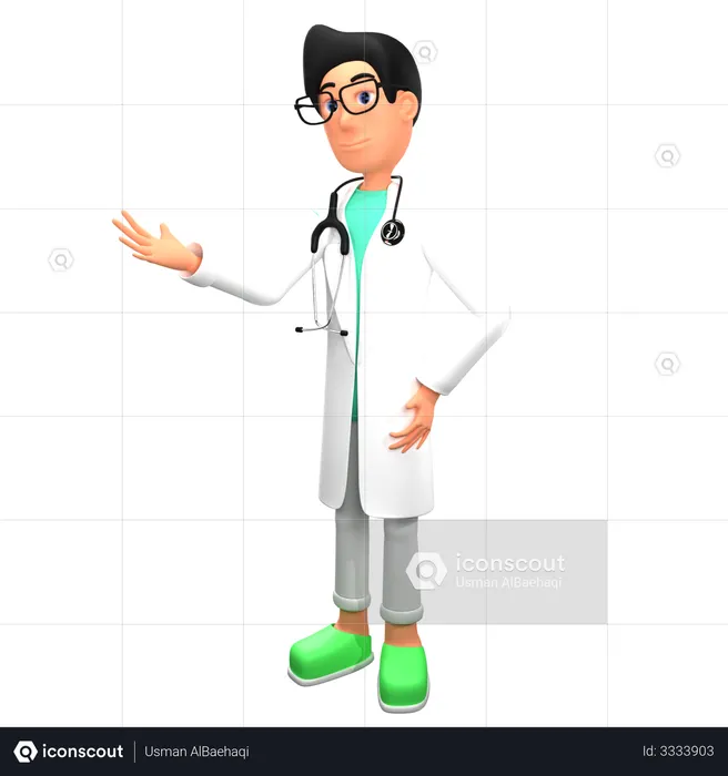 Médico dando aconselhamento médico  3D Illustration