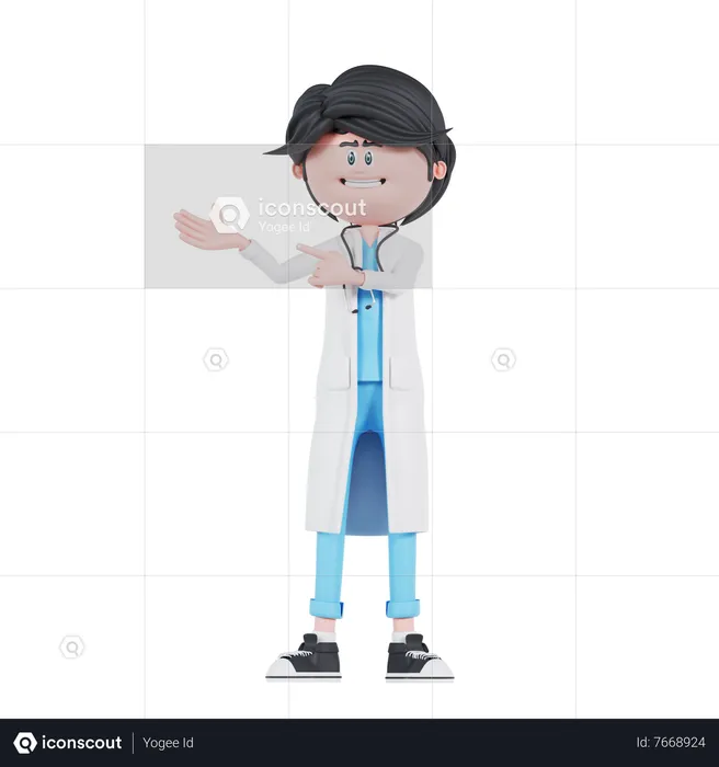 Médico dando discurso  3D Illustration