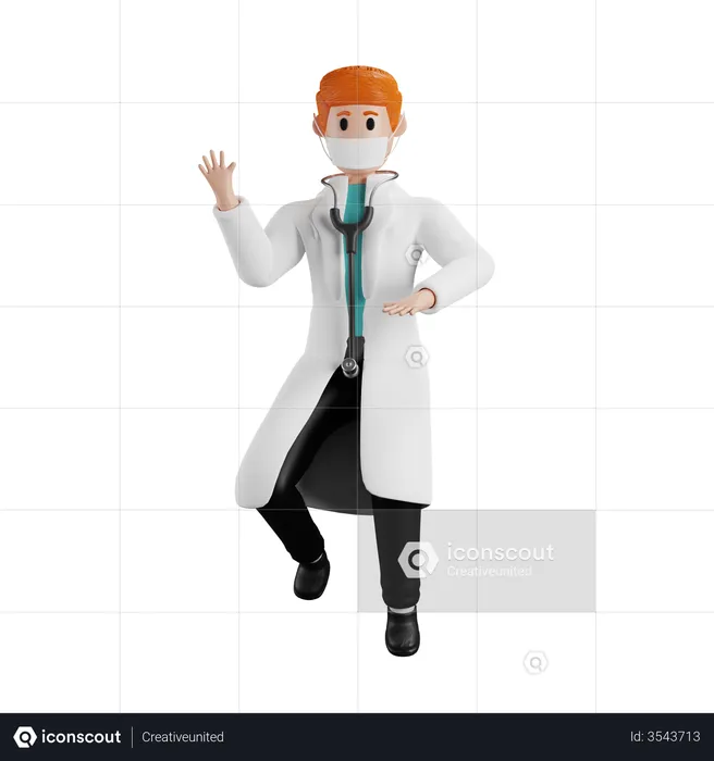 Doctor dando instrucciones médicas  3D Illustration