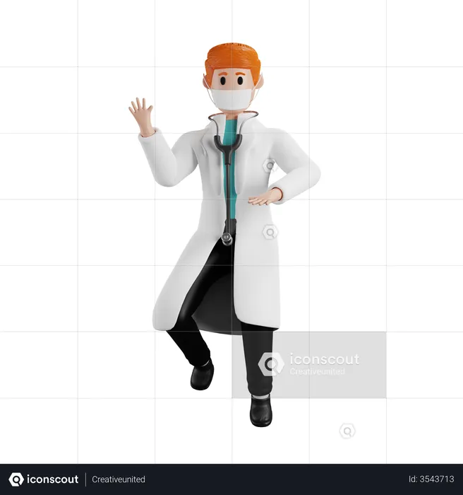 Médico dando instruções médicas  3D Illustration