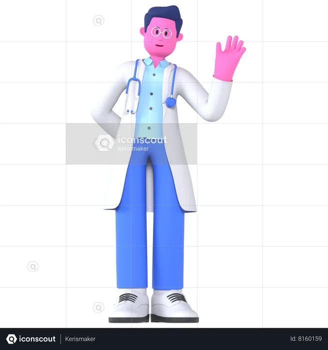 Médico diga olá  3D Illustration