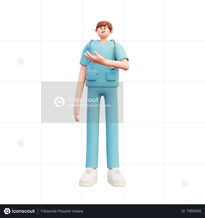 Médico mostrando recomendação  3D Illustration