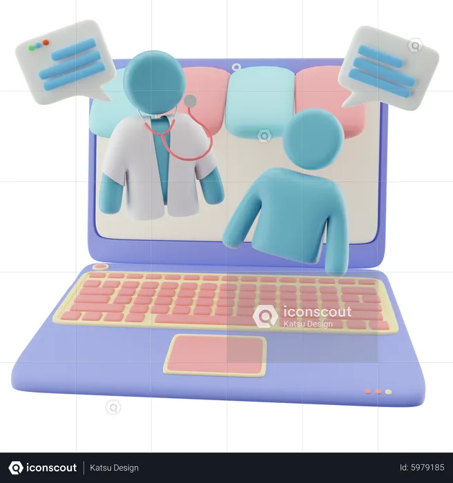 Médico on-line  3D Illustration