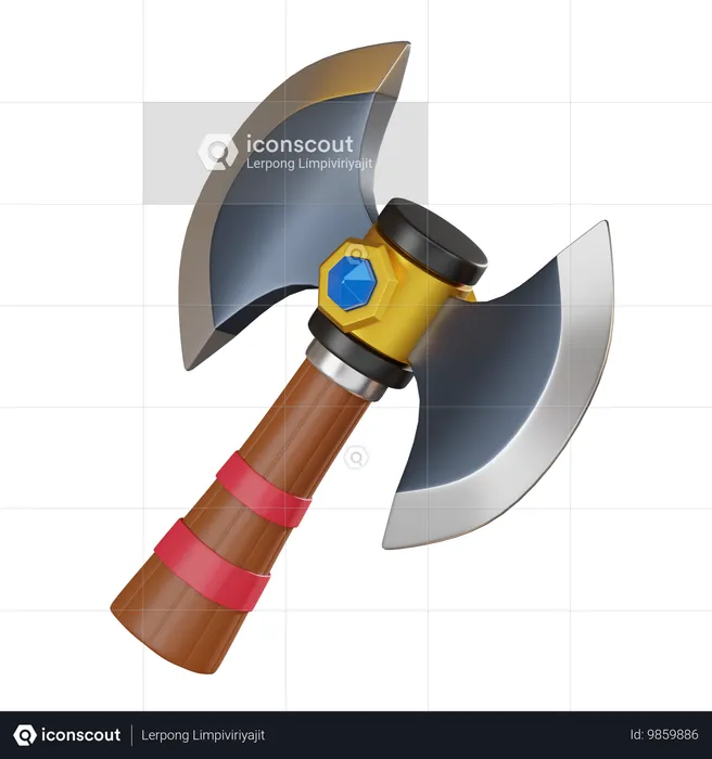 Medieval Axe  3D Icon