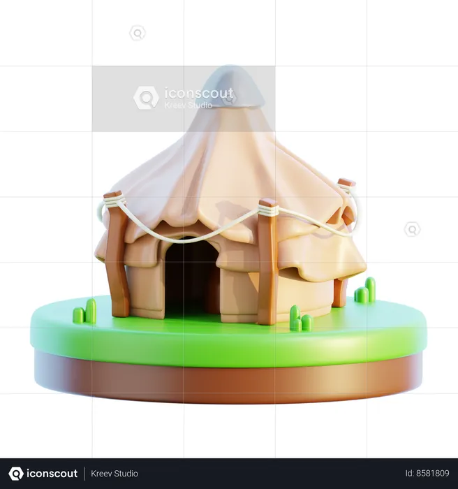 Medieval Tent  3D Icon