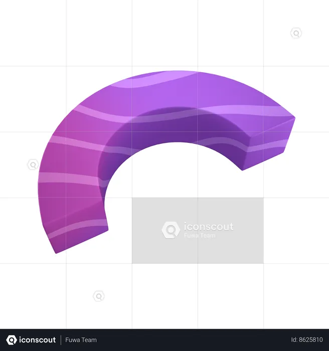 Medio donut plano  3D Icon