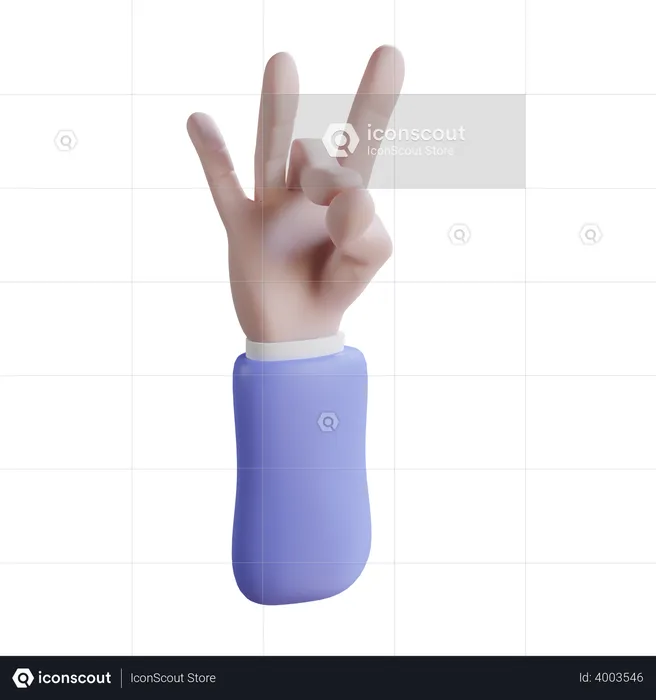 Meditation Hand Gesture  3D Icon