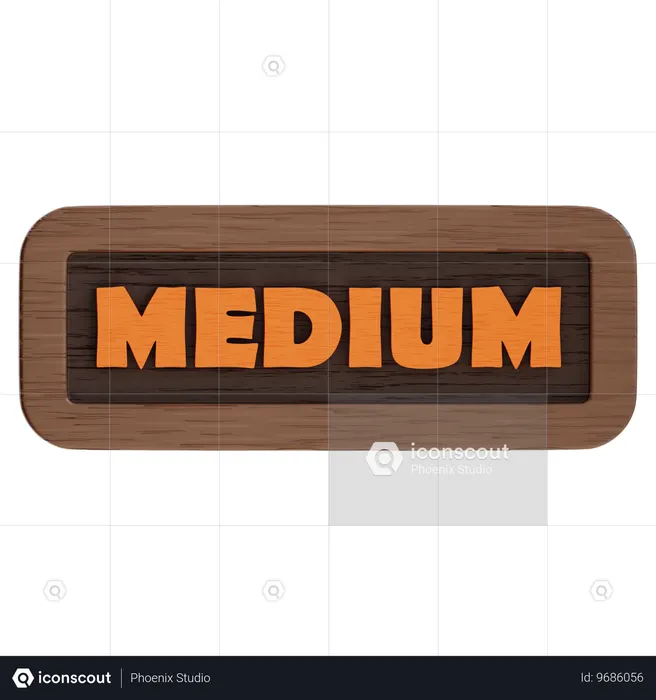 Medium Button  3D Icon