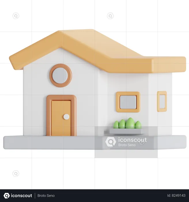 Medium house  3D Icon
