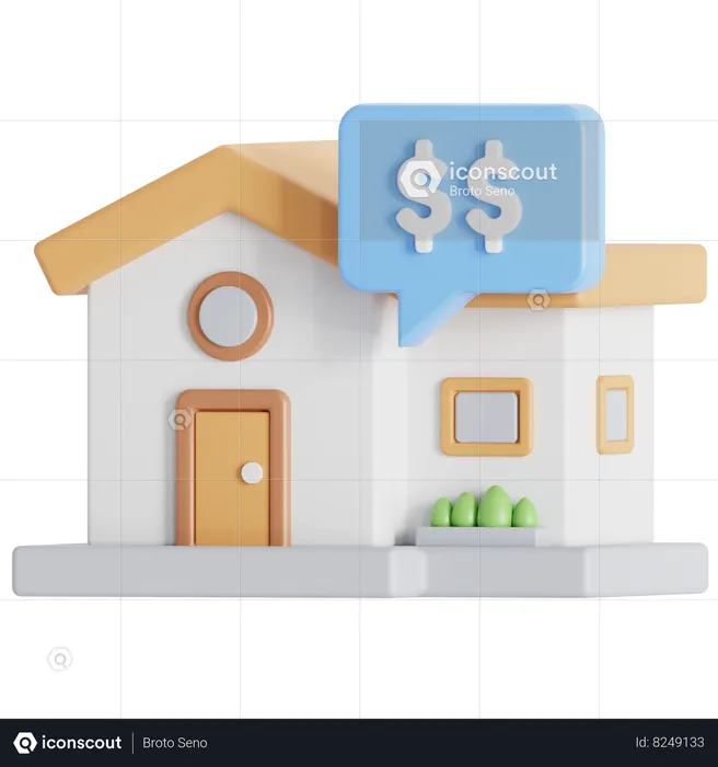 Medium house price  3D Icon