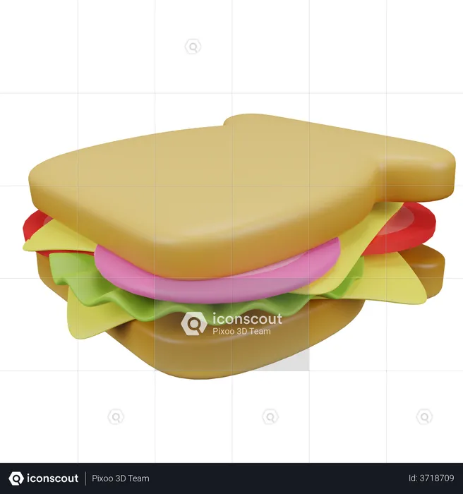 Medium Sandwich  3D Illustration