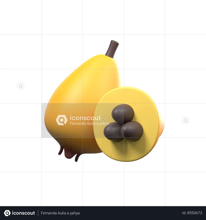 Medlar Slices  3D Icon