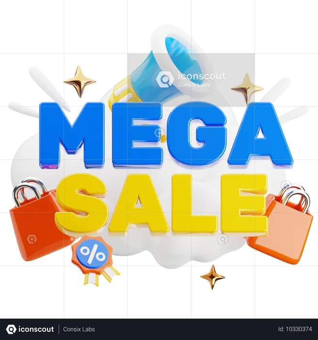 Mega-Sale  3D Icon