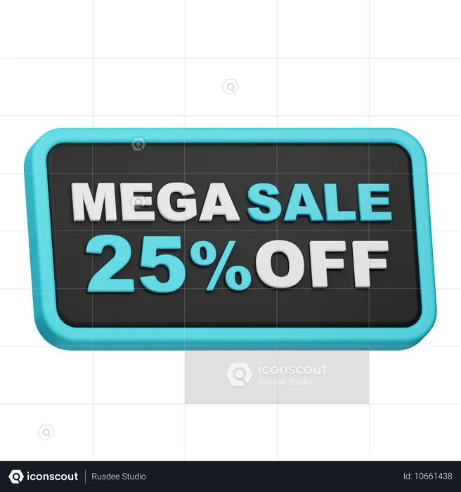 Mega-Sale 25 % Rabatt  3D Icon