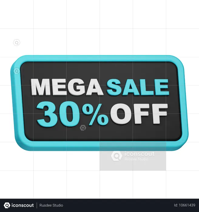 Mega Sale 30 Off  3D Icon