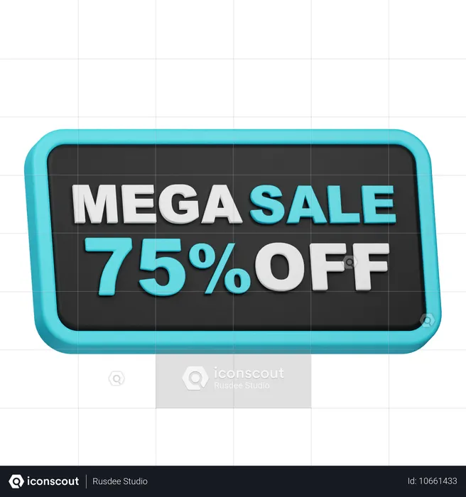 Mega Sale 75 Off  3D Icon