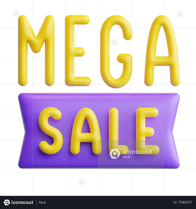 Mega Sale Badge  3D Icon