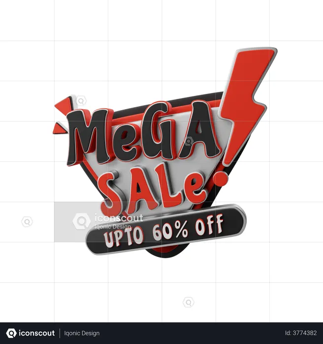 Mega Sale Off Upto 60 Percent  3D Illustration