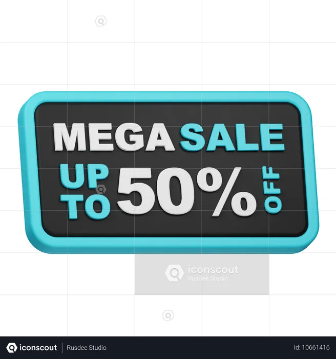 Mega Sale Up To 50 Off  3D Icon