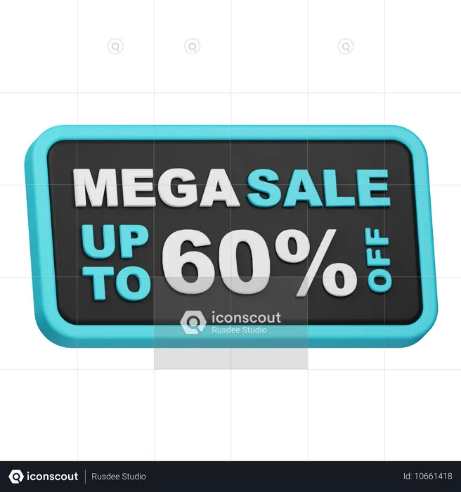 Mega Sale Up To 60 Off  3D Icon