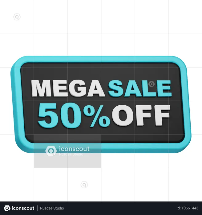 Mega promoção com 50 de desconto  3D Icon