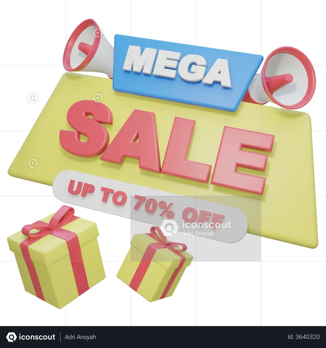 Mega Venta  3D Illustration