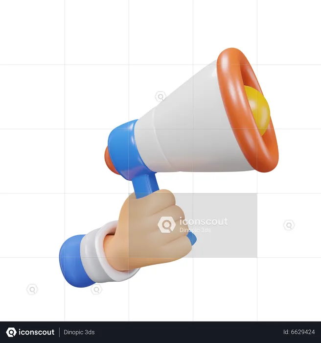 Mão segura megafone  3D Icon