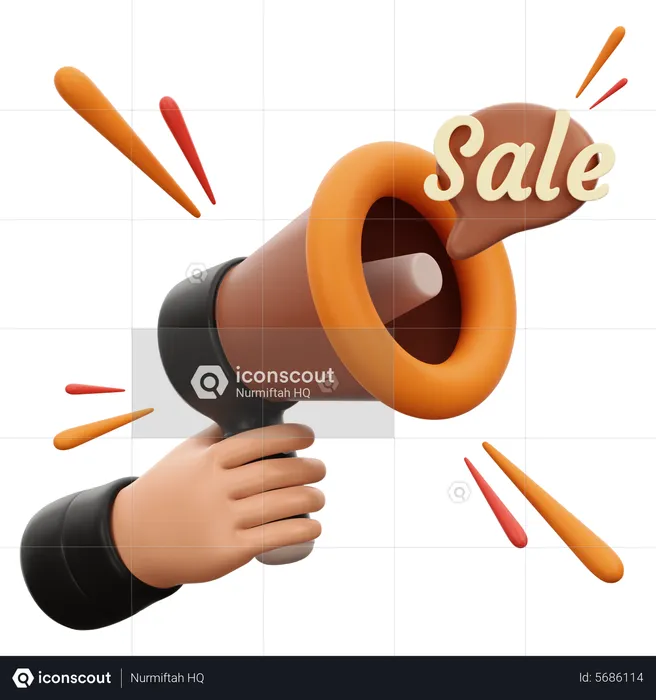 Promoción de venta de megáfono  3D Icon