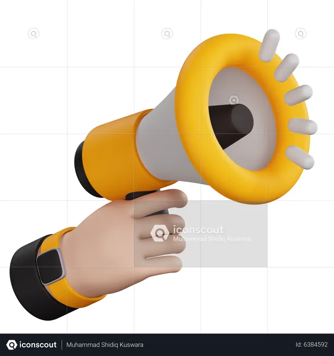 Megafon Handbewegung  3D Icon
