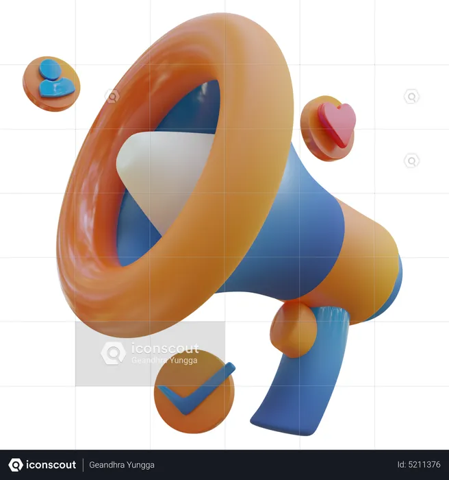 Mégaphone  3D Icon