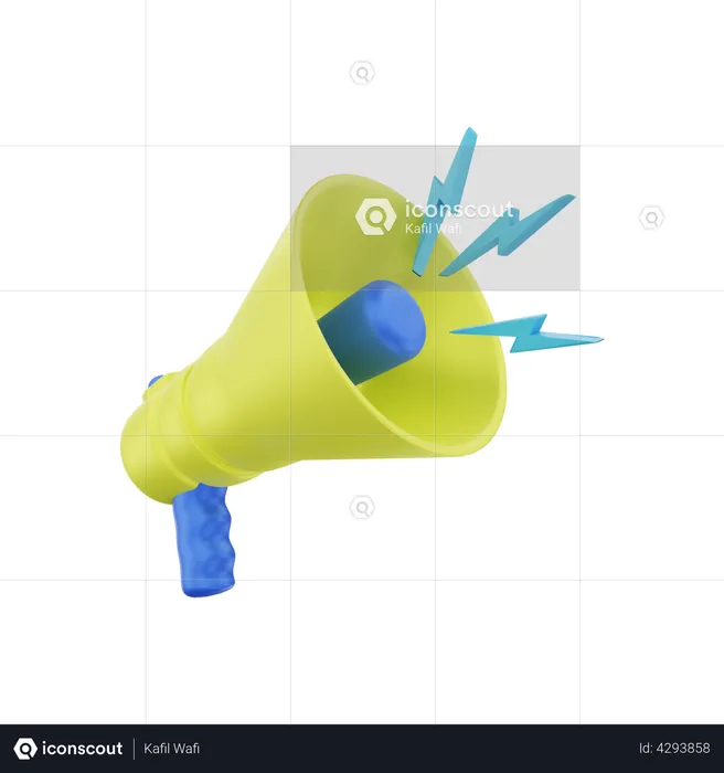 Megaphone advertisement  3D Illustration