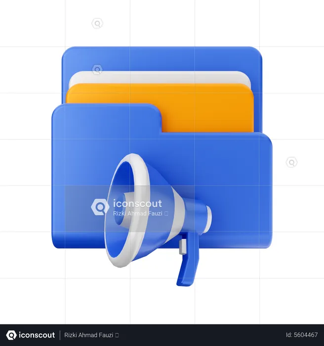 Megaphone Folder  3D Icon