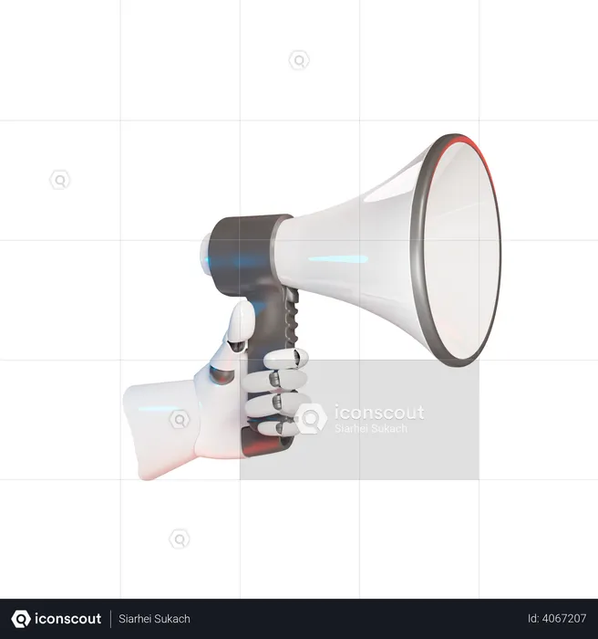 Megaphone Holding Hand Gesture  3D Illustration