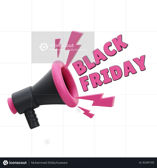 Black Friday Megaphone Promotion  3D Icon