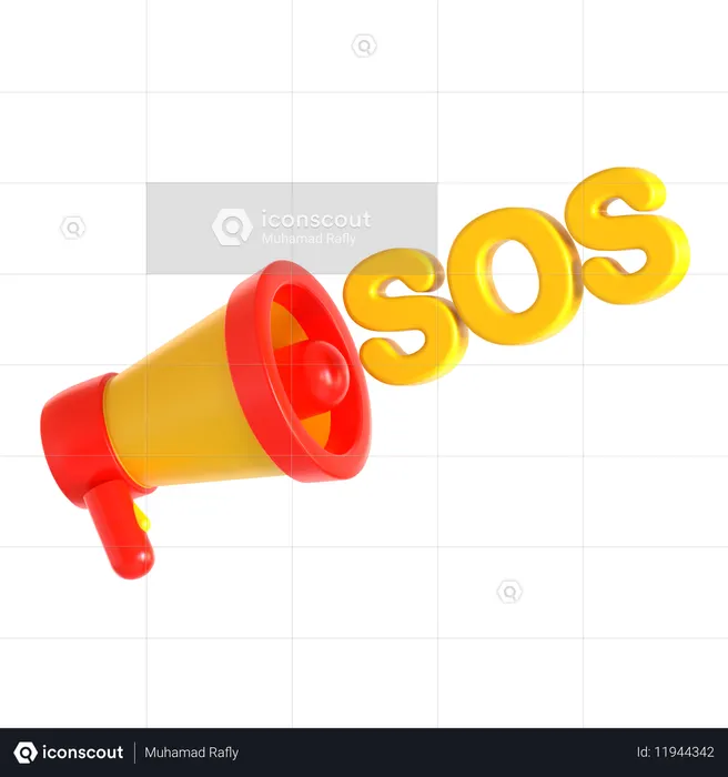 Mégaphone sos  3D Icon