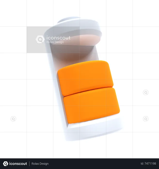 Meia bateria  3D Icon