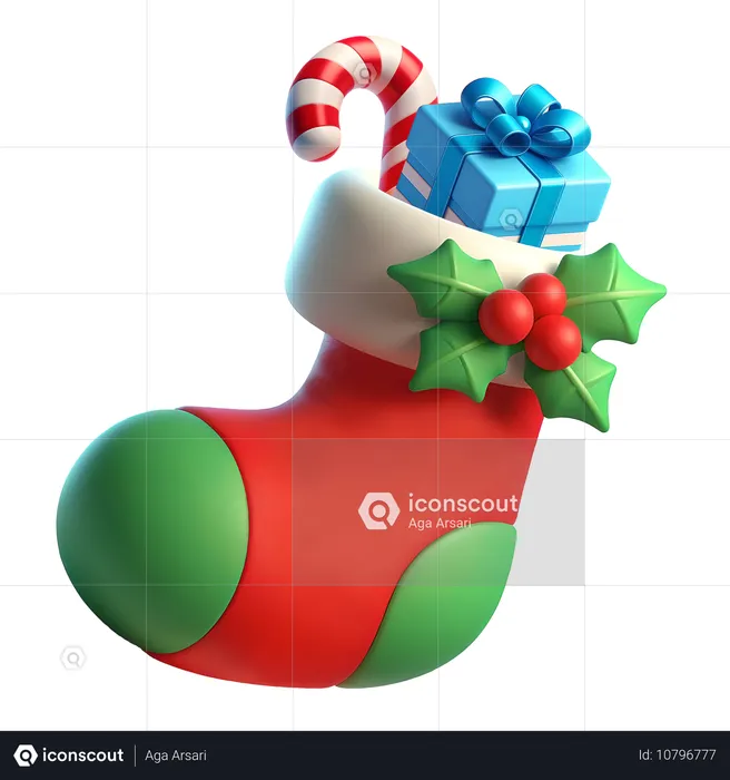 Meia de Natal  3D Icon