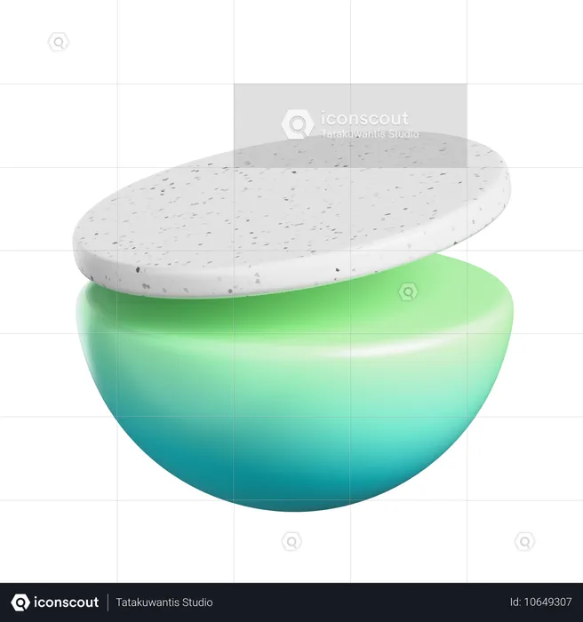 Meia esfera e torta  3D Icon