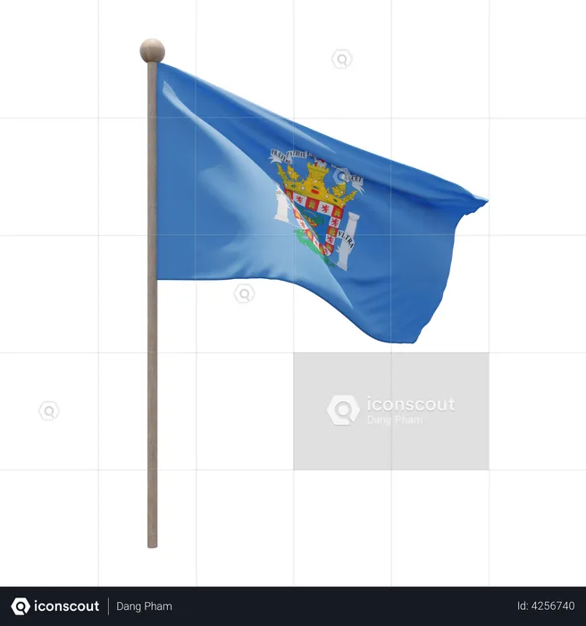 Melilla flagpole Flag 3D Flag