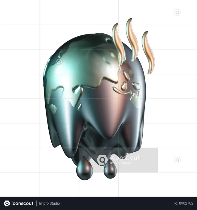 Melting Earth  3D Icon