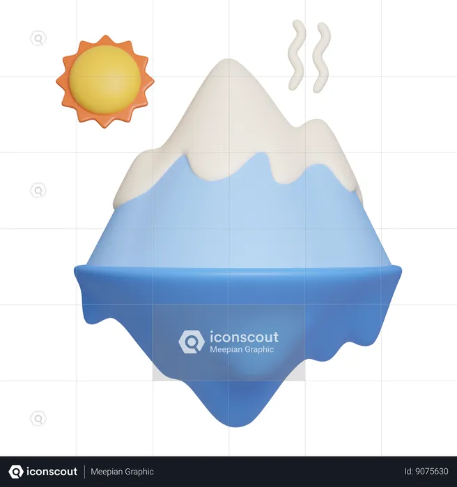 Melting Iceberg  3D Icon
