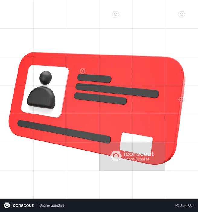 Member Id Card  3D Icon