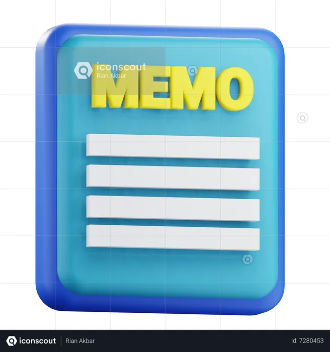 Memo  3D Icon