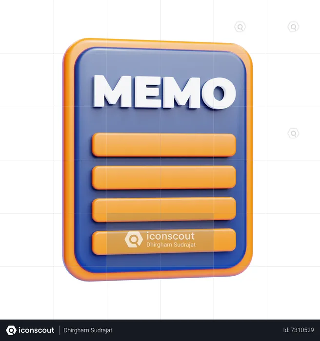 Memo file  3D Icon