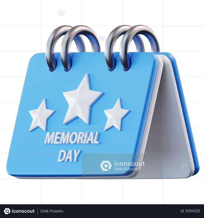 Memorial Day Calendar  3D Icon