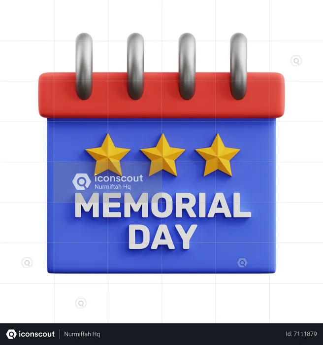 Memorial Day Calendar  3D Icon