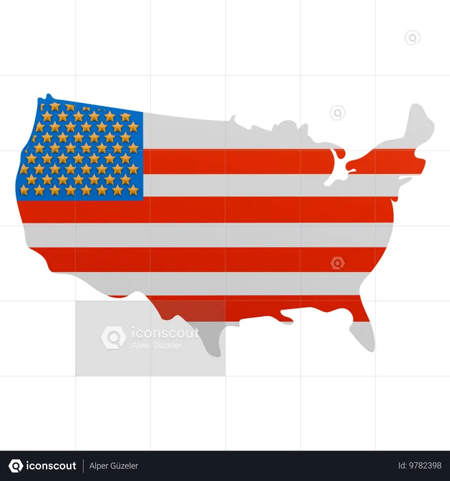 Memorial Day USA Karte  3D Icon